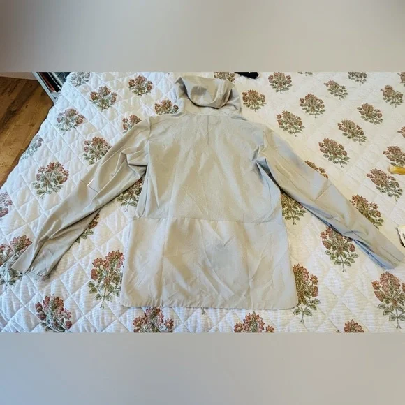 Rain coat Light Gray Hooded Athletic Jacket women XL gorpcore - Picture 7 of 7